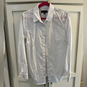 White with black dots, Banana Republic Tailored fit Blouse, size 14